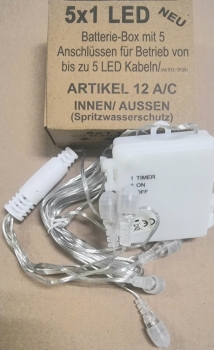 5x1 Batteriebox INNEN ab 2016 - für 5 x 13 bis 20 cm Sterne